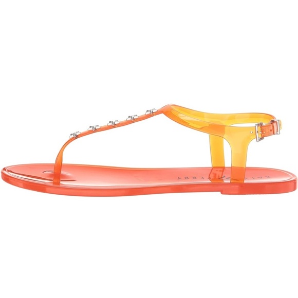 Katy Perry Geli Stud Fiery Orange thong sandals silver tone starfish BRAND NEW - Picture 4 of 8